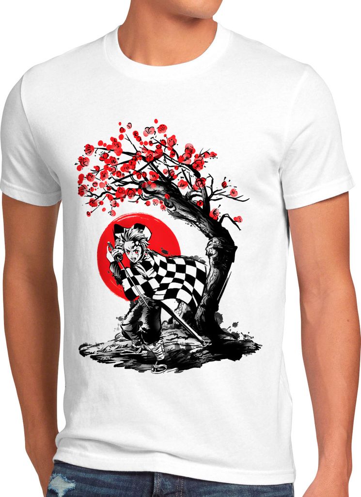 style3 Cherry Blossom Tanjiro Herren T-Shirt anime japan manga