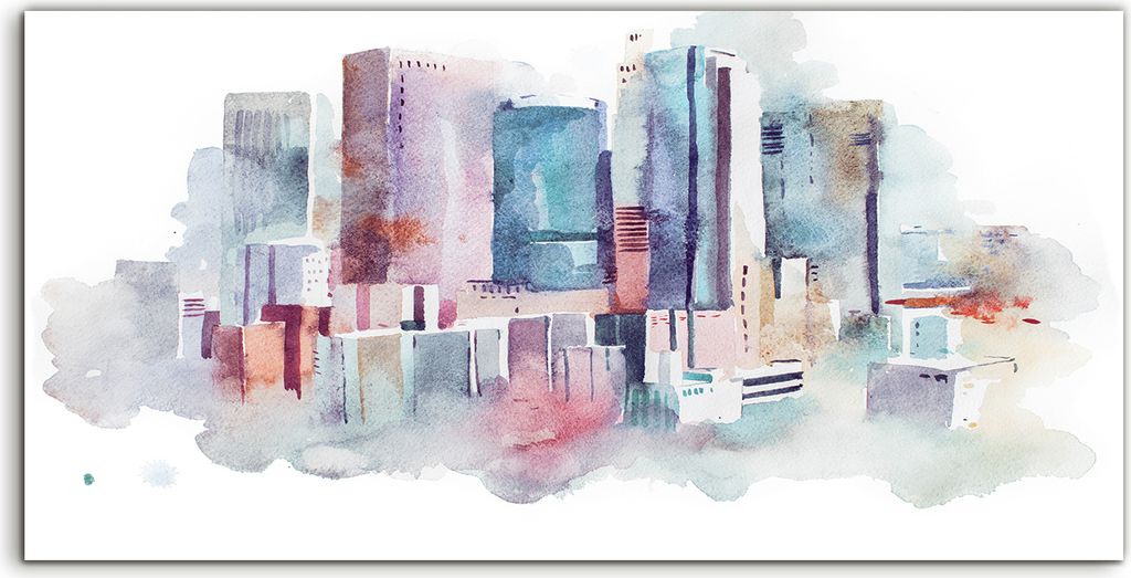 Coloray Canvas 140x70 Wandbild Leinwand Bilder Foto Bild Malerei bunte Stadt modern