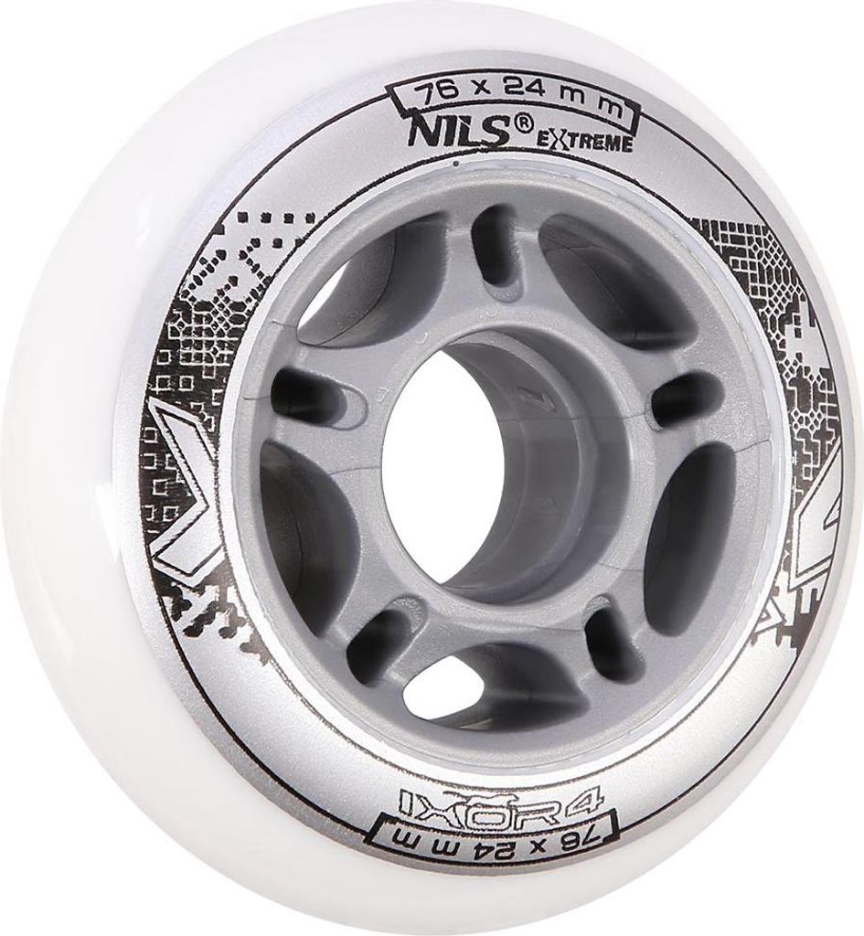 Weiße PolyurethanSkate-Rollen, 76 x 24 mm, 82A, 4er-Set