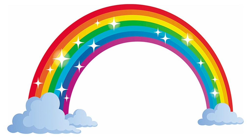 Dekorativer, wasserfester und abnehmbarer Wandaufkleber mit Cartoon-Regenbogen-Hintergrund für Zuhause