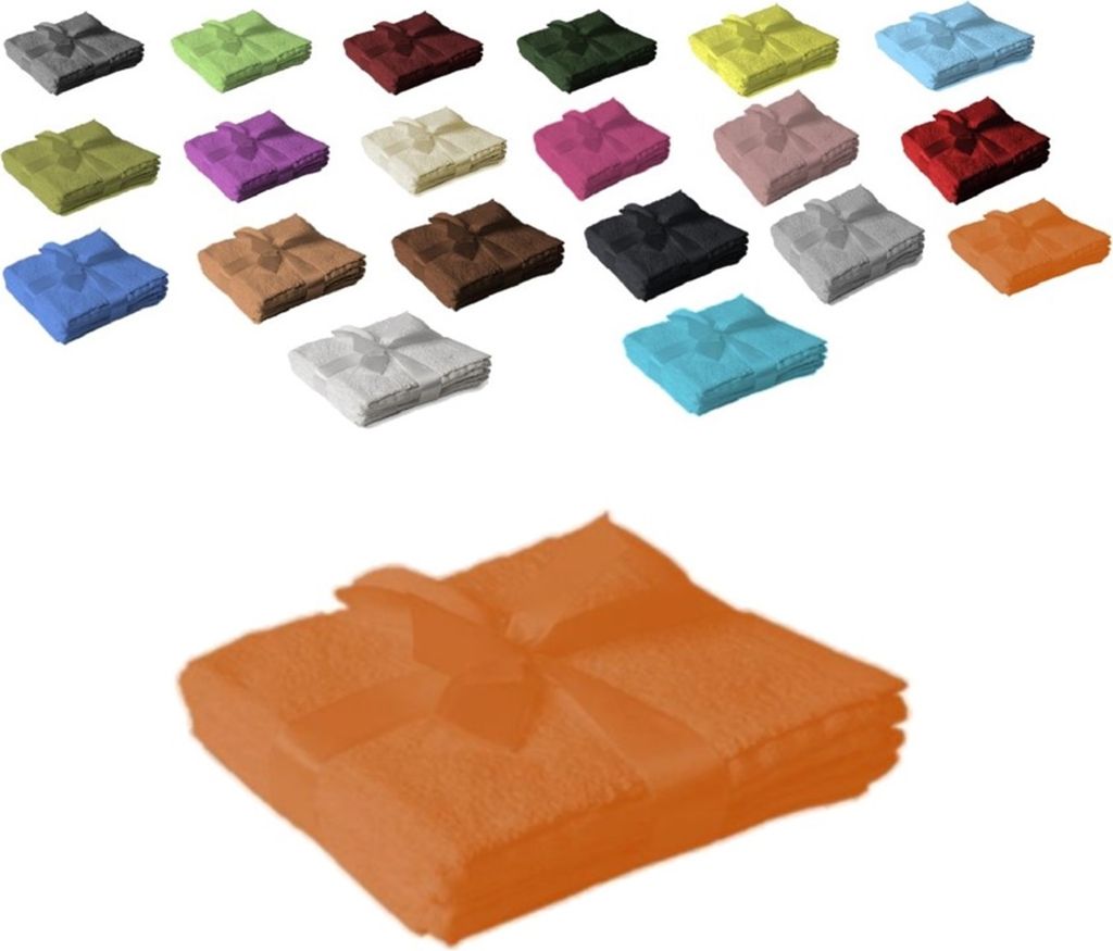 Handtuch Spar Set Baumwolle 500 g/m² Terrakotta 12 x Seiftuch 30 x 30 cm