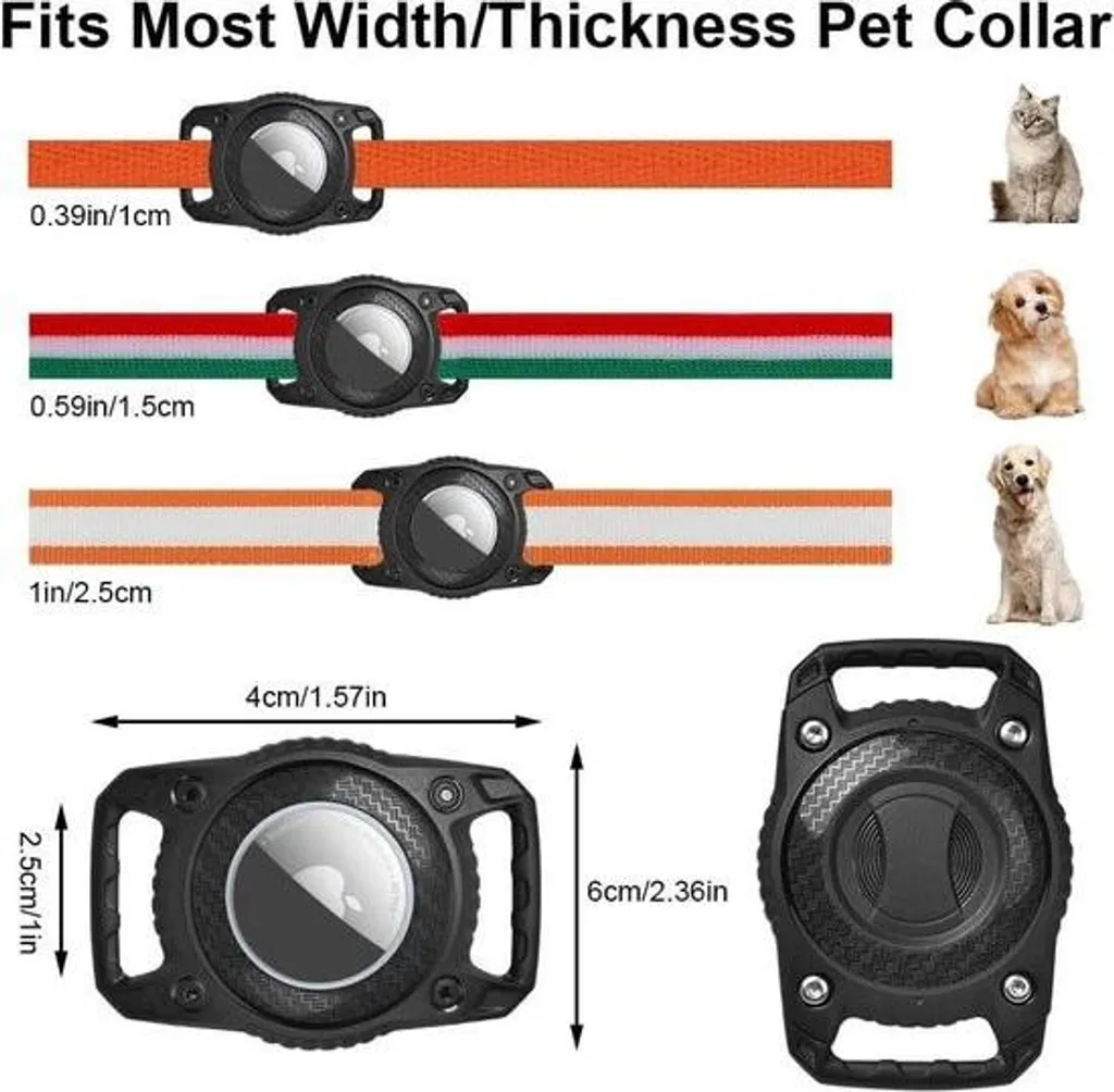 Médaille AirTag pour Chien : Localisez votre Animal avec ce Support Noir - 3
