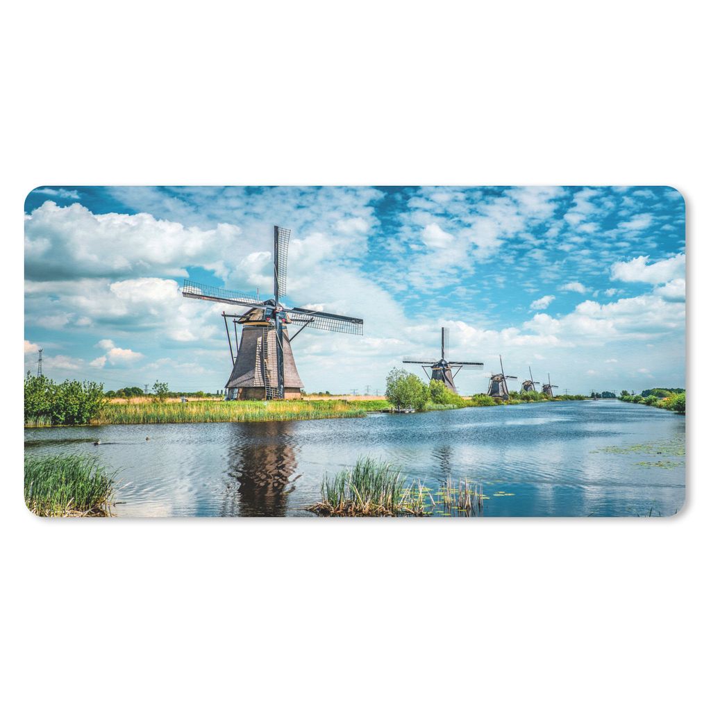MuchoWow Mauspad Mousepad Mühle - Luft - Niederlande 60x30 cm - Mousepads - Maus Mat - Pad - Mausunterlage - Nachhaltig