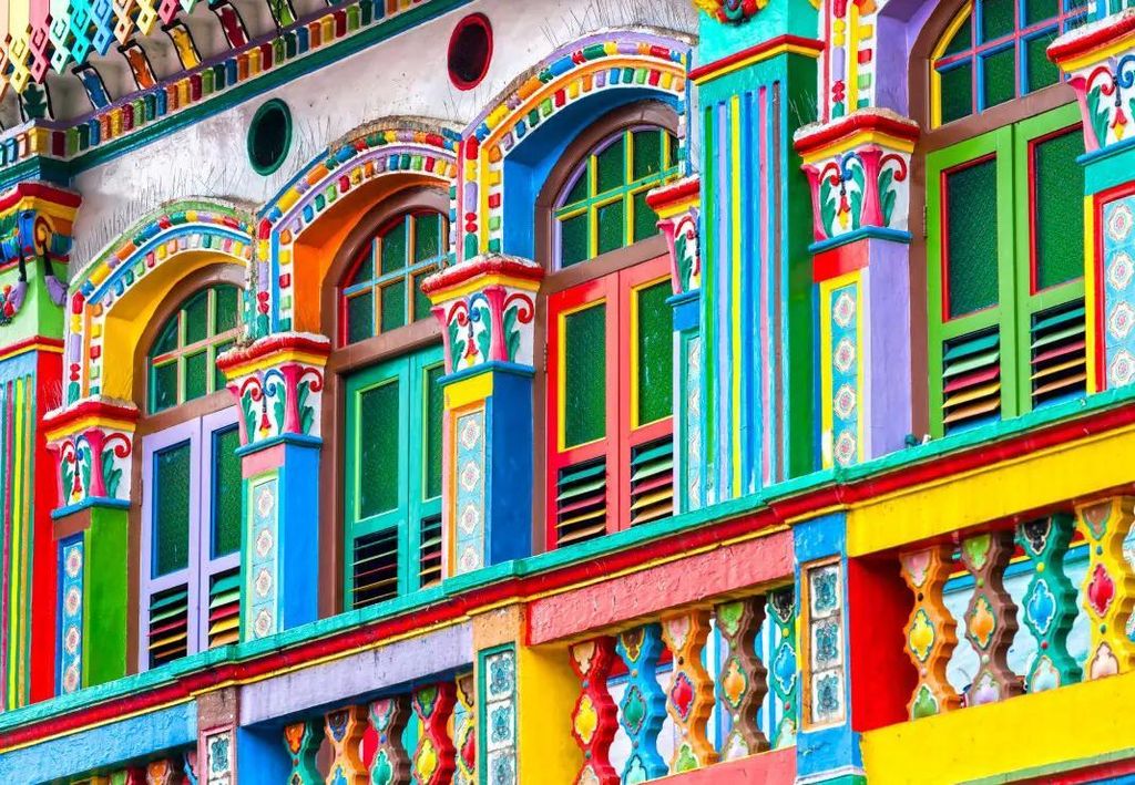 Bluebird Puzzle bunte Puzzle Singapur Fassade - 1000 Teile