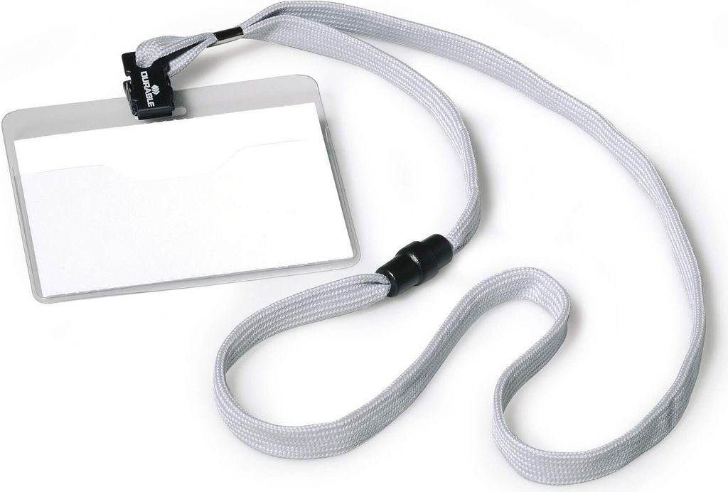 Durable Name Badge with Textile Badge Necklace, 90 mm, 60 mm