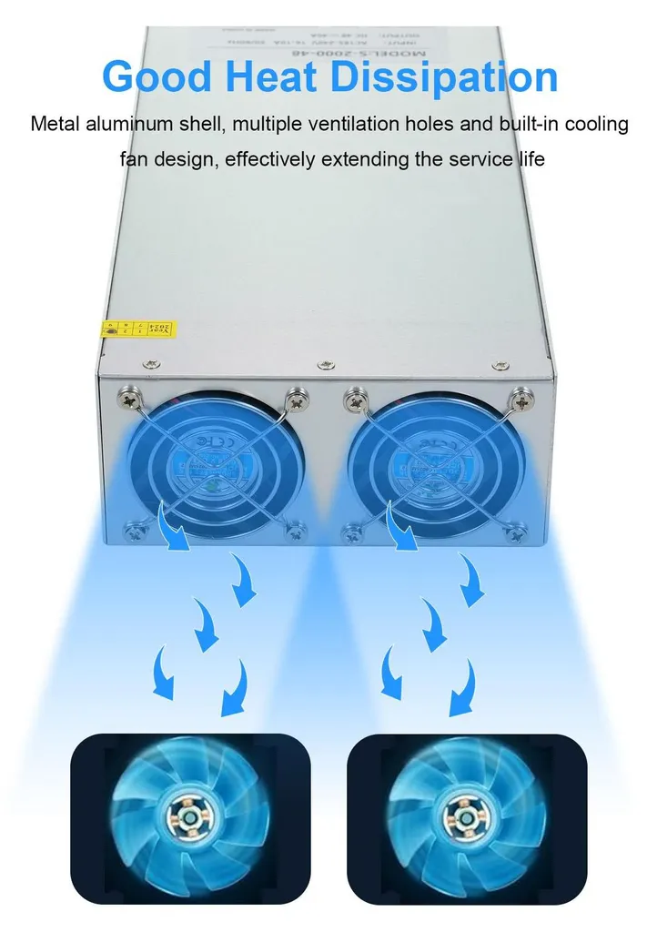 Alimentation 48V 2000W Haute Puissance avec Protection Surcharge Intégrée