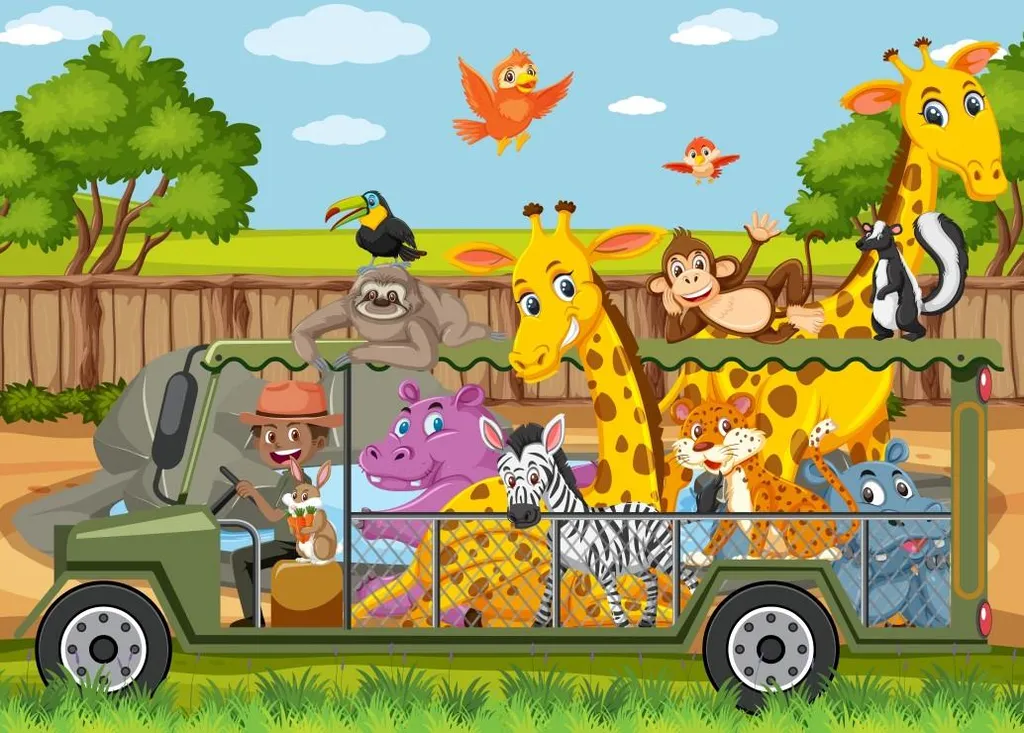 Puzzle de 24 Pièces pour Enfant Thème Zoo - Jouet d'Éveil en Carton