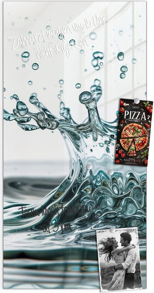 Magnettafel 50x100cm Pinnwand Whiteboard beschreibbar - Wassertropfen Splash