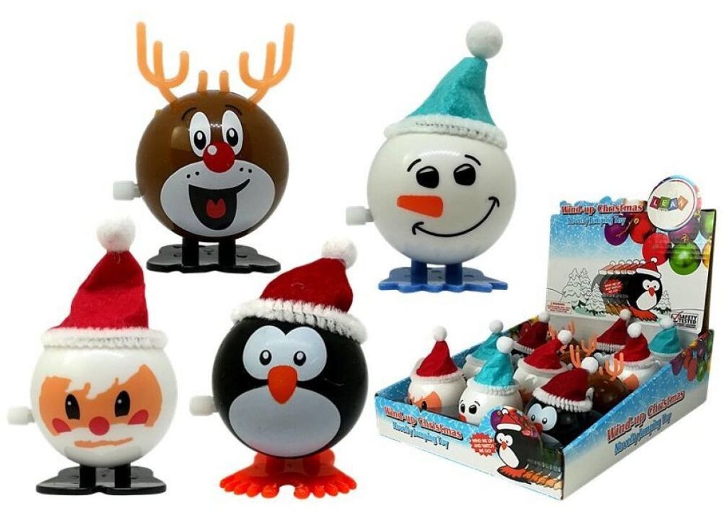 Lean Toys Set Aufzieh-Weihnachtsspielzeug Pinguin 12-teilig Rentier Schneemann Weihnachtsmann