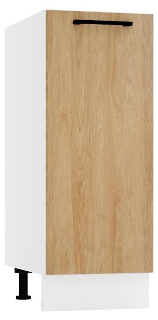 Küchenunterschrank Hicora-Eiche - 30 cm - Universelle Frontmontage - ohne Arbeitsplatte - Soft-Close-Mechanismus