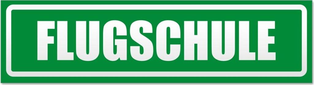 Flugschule invertiert Magnetschild Schild magnetisch