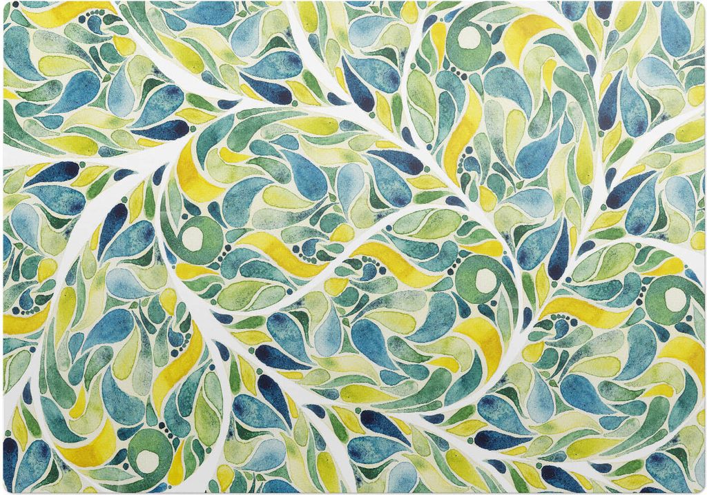 Abstraktes Blatt – Bodenschutzmatte – Stuhlunterlage 100x100 cm – Rutschfest – Hartbodenmatte