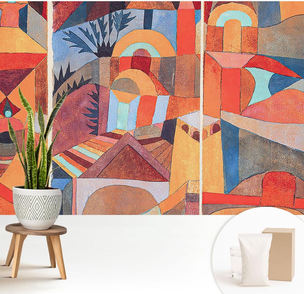 Fototapete - 208x146 cm - Tapete - Wandtapete - Wandbilder - Dekofolie - Tapete Folie - Wand - Dekoration - Wohnzimmer - Farbenfrohes Mosaik