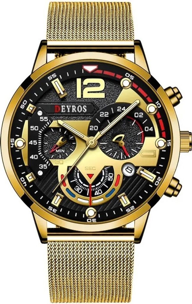 Deyros Elegante Herrenuhr in Gold – Stilvoll und Modern KP25947
