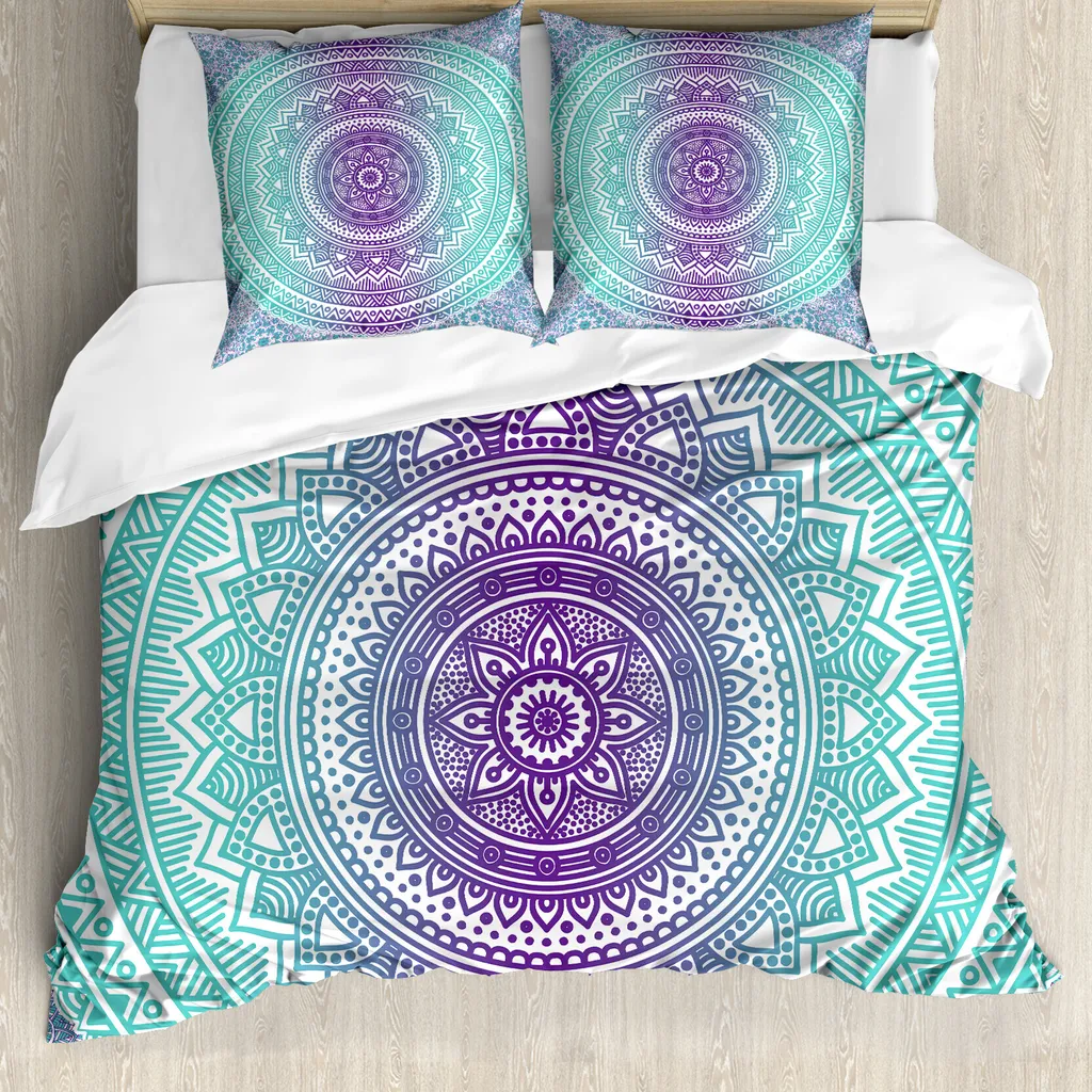 Copripiumino Mandala Hippie 200x200 ABAKUHAUS Ipoallergenico Viola