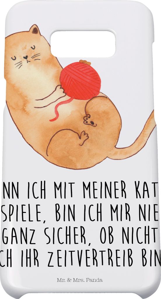 Mr. & Mrs. Panda Samsung Galaxy S8 plus Handyhülle Katze Wolle - Weiß - Geschenk, Haha, Handy, Cat, Cover, Katzen, Handycover, Spielen, Hülle