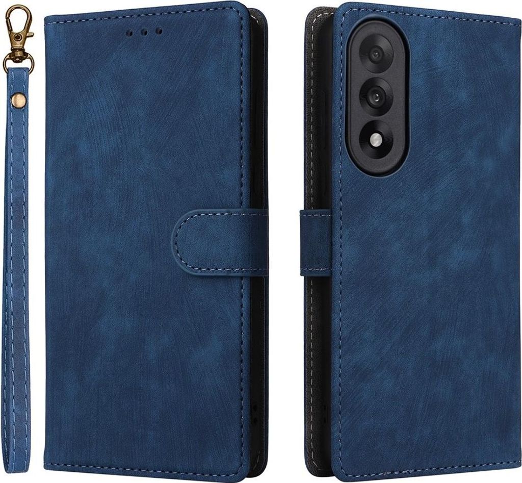 Hülle für OnePlus Nord 5 - Phonesta Vintage Skin Book Wallet Klapphülle mit abnehmbarer Kordel - Blau