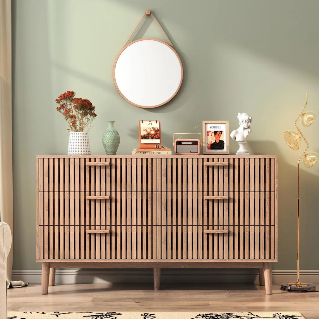 Meuble de rangement bois 6 tiroirs design scandinave - Modèle Osaka H90