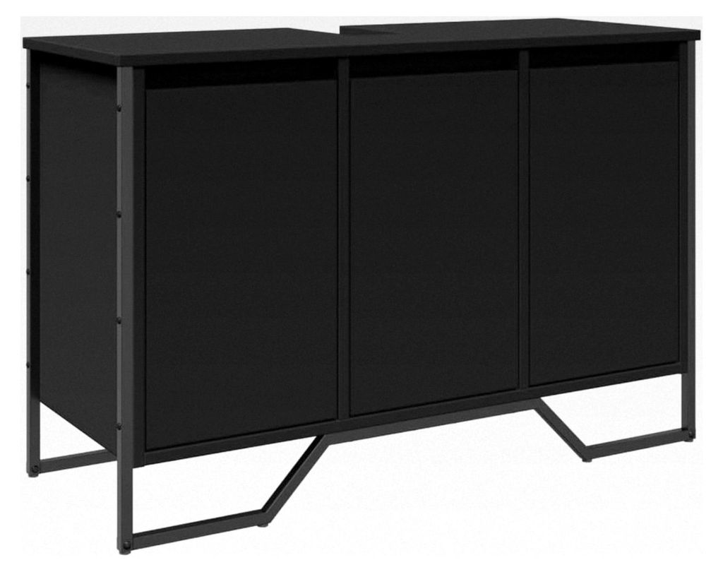 Waschbeckenunterschrank aus Holzwerkstoff, Badschrank in Schwarz