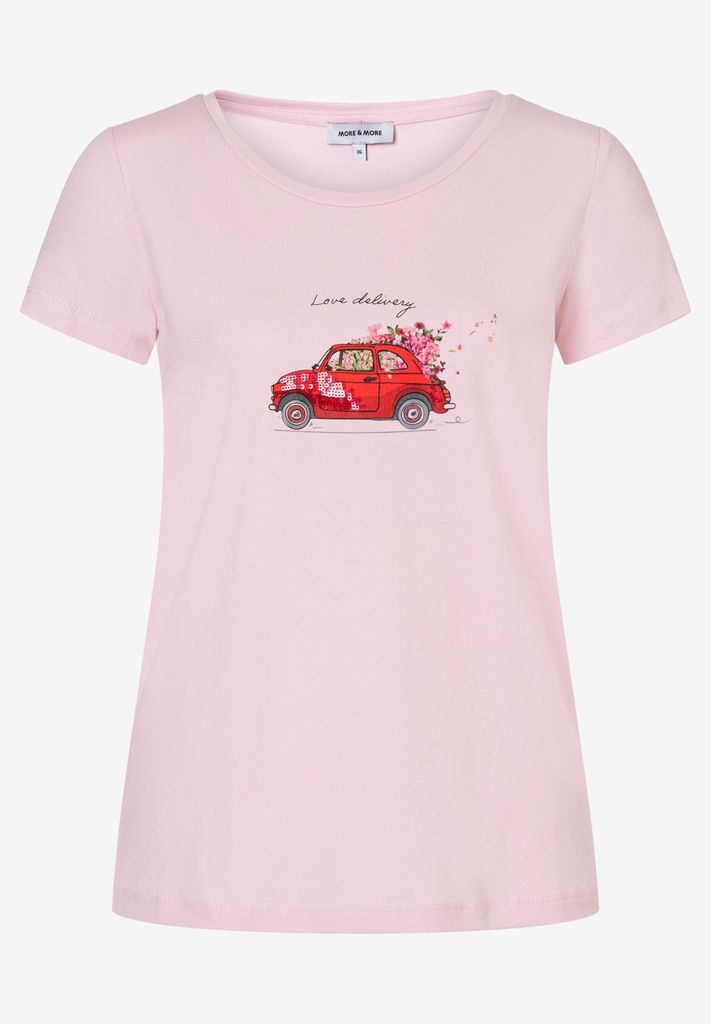 More & More T-Shirt with Placement Print, sorbet rose 0825 0825 38