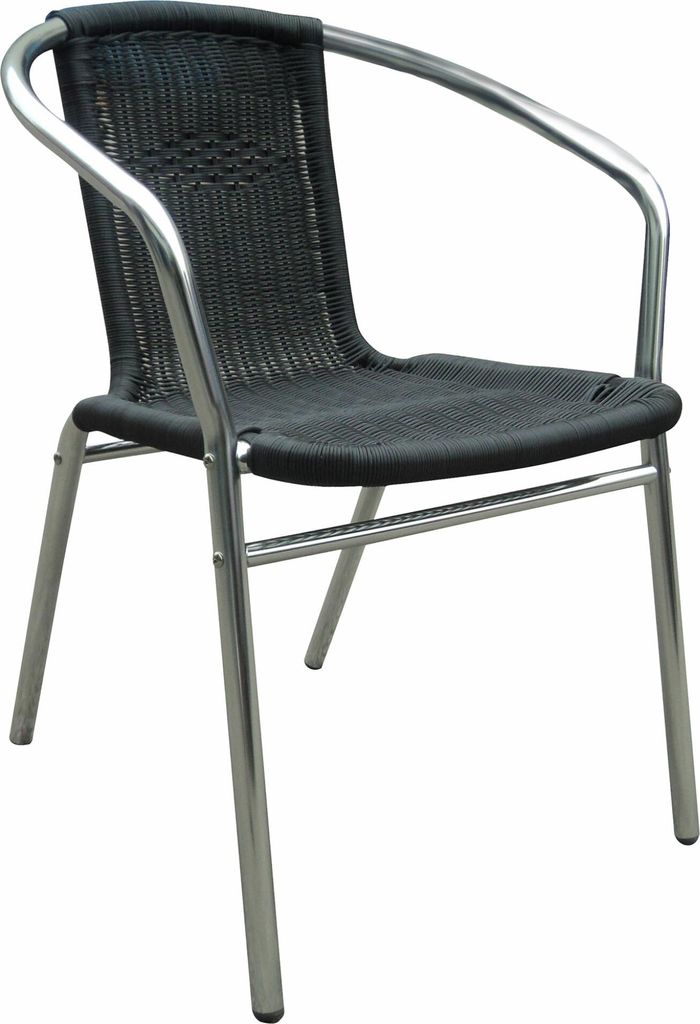 Linder Exclusiv Gartenstuhl MC4601  Silber/Schwarz – Produktbild 