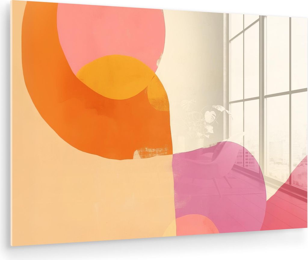 MuchoWow Glasbilder - Bilder auf Wandbild - Foto auf Glas Formen - Abstrakt - Farbenfroh 120x80 cm Wanddekoration aus Glas - Acrylglasbild - Acrylb...