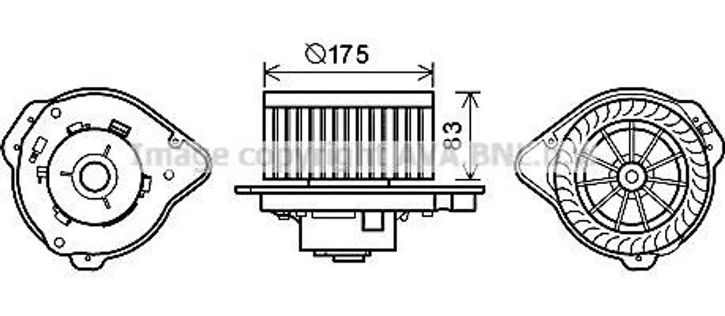 Ventilateur de chauffage AVA VO8174 pour réparation clim Volvo XC70