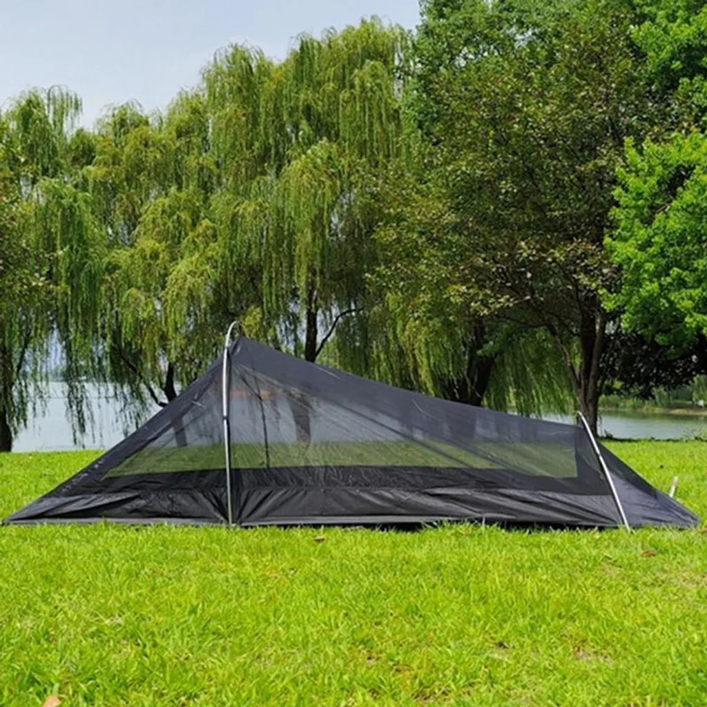 Tente dôme imperméable et coupe-vent, modèle noir compact 3 saisons