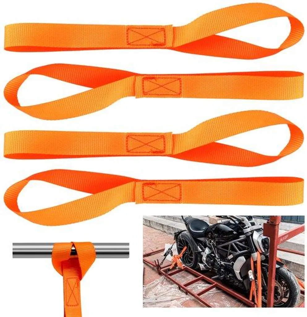 Sangles d'Arrimage Robustes 800kg Lot de 4 pour Remorque et Moto