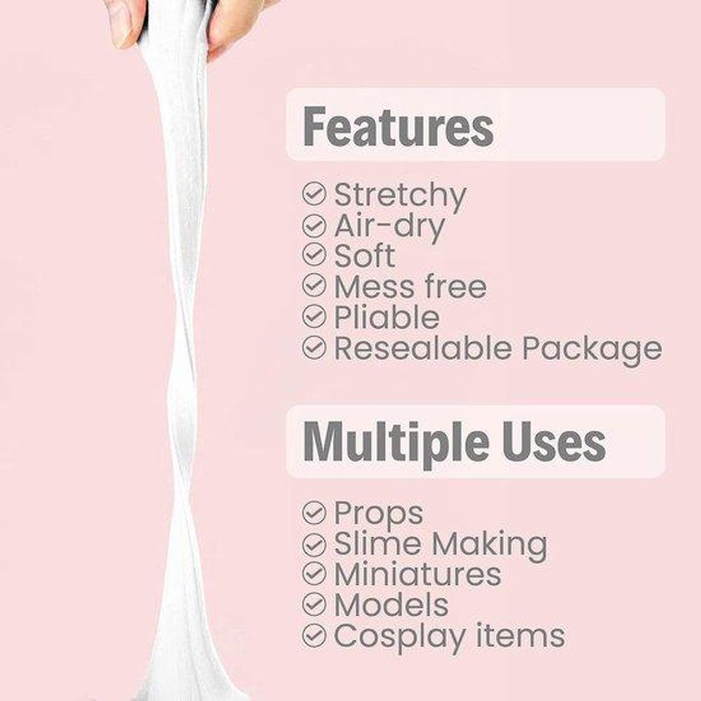 Weißer Schaum Ton 3er Pack - 1,5kg Weiches Lufttrocknen - Schulprojekt Maske für Cosplay Slime Zusatzmaterialien