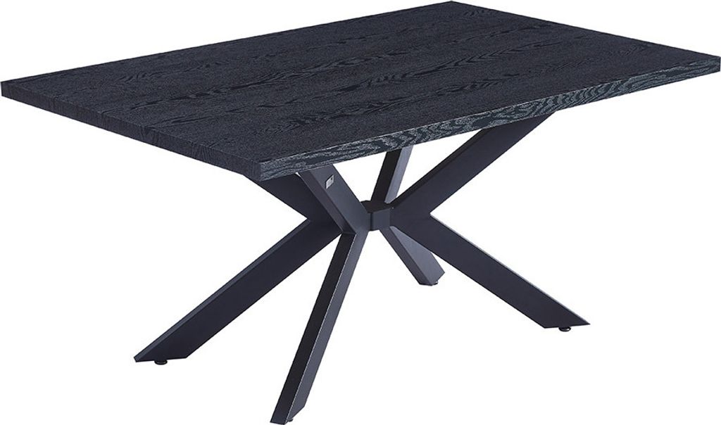 HOME DELUXE Esstisch Eckig AVENCIA inkl. Sternfuß - Dark Oak 160 x 100 cm - mit schwarzem Metallgestell | Küchentisch, Esszimmer, Esszimmertisch