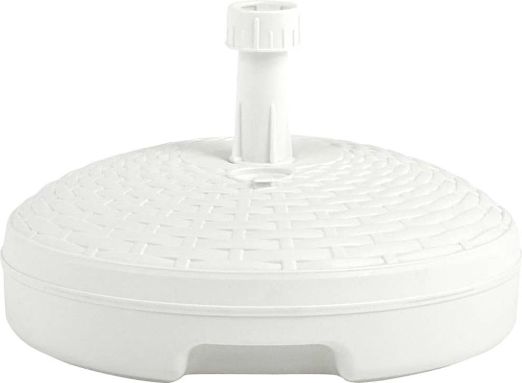 vidaXL Sonnenschirmständer Sand/Wasser 20 L Weiß Kunststoff Rattan