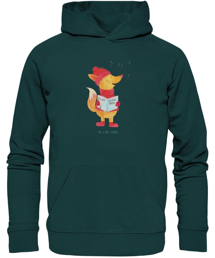 Mr. & Mrs. Panda Sustainable Hoodie Fuchs Sänger Größe XL - Lime Green - Geschenk, Sweatshirt, Kapuzenpulli, Winter, Weihnachten, Pulli, Hoody, ...