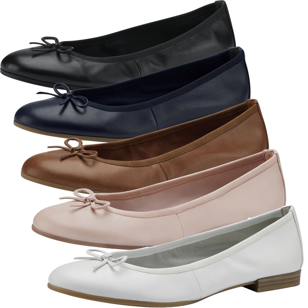 Tamaris Damen Ballerina klassisch Leder Schleife 1-22116-20, Größe:36 EU, Farbe:Blau