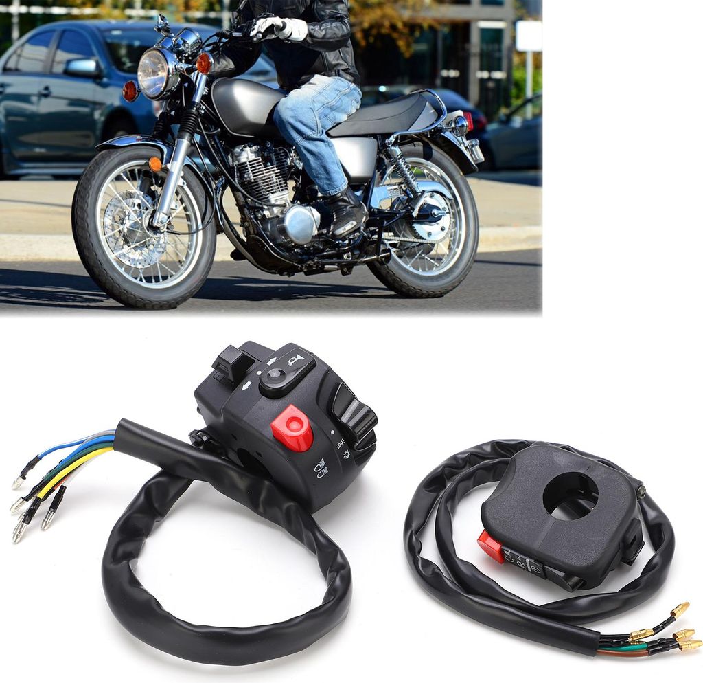 7/8-Zoll-Lenkerschalter 12 V Motorradscheinwerfer Nebelscheinwerfer EIN-AUS-Steuerung Wasserdichter Ersatz für Yamaha SR400