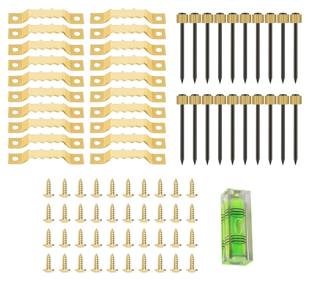 20-teiliges Set mit Zackenaufhängern für Gemälde, Aufhängehaken für Bilderrahmen, Metallaufhängehaken, Zackenaufhängern, mit Schrauben und h...