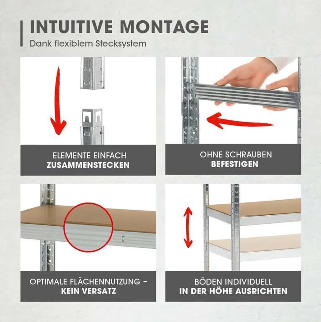 Rayonnage Métallique Modulable 2 en 1 et Établi d'Atelier - Pack de 2 Unités