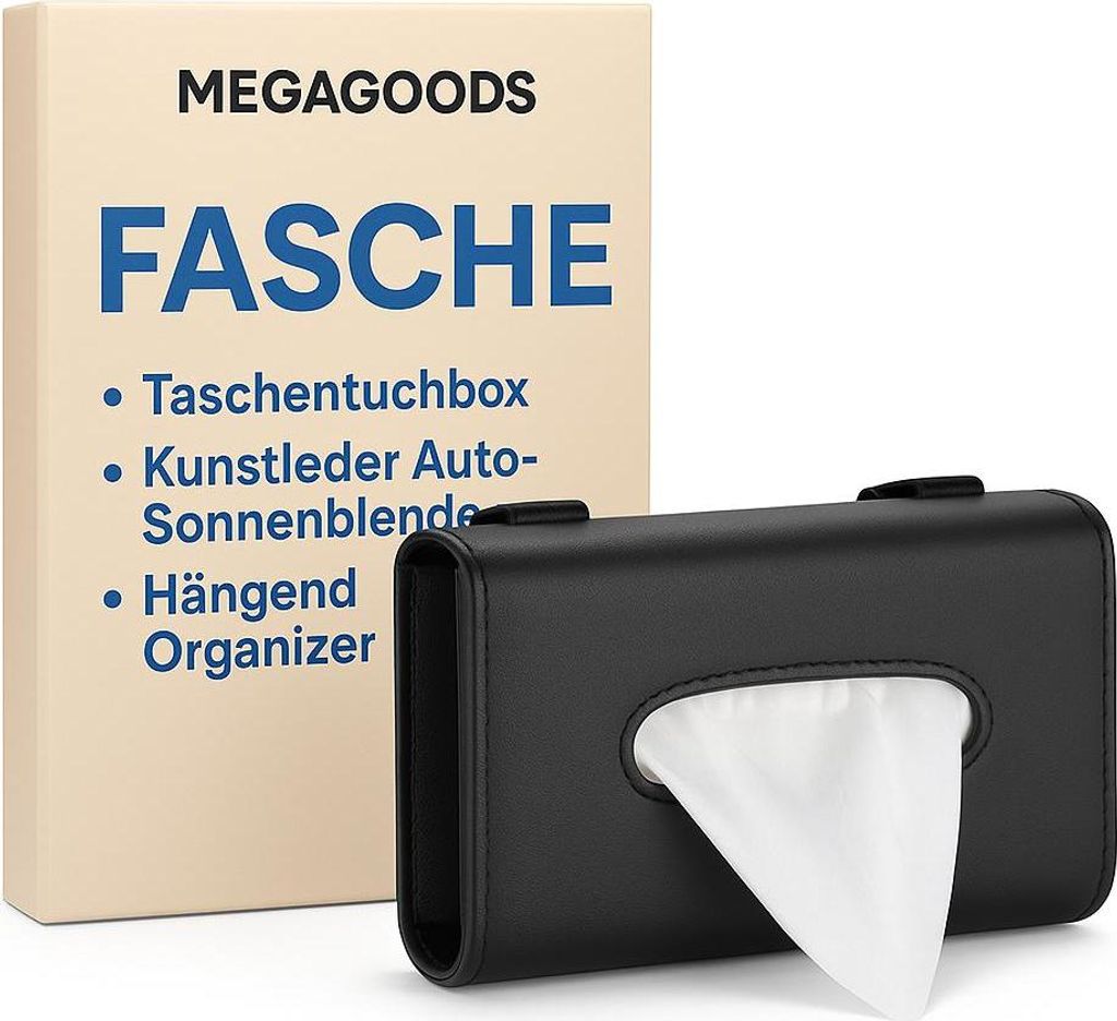 Taschentuchbox Kunstleder Auto Sonnenblende Hängend Organizer DE.