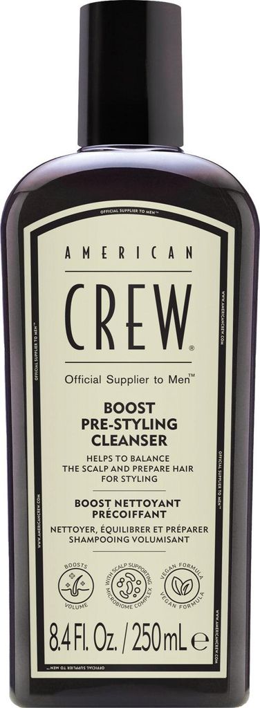 American Crew Boost Pre-Styling Cleanser Stärkungsshampoo für feines Haar ohne Volumen 250 ml
