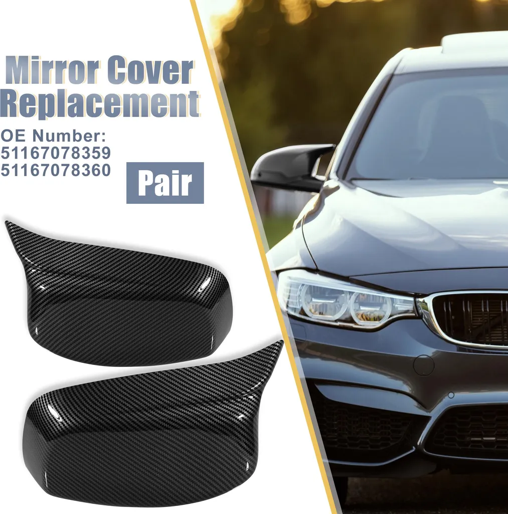 Paire Coques Rétroviseur Carbone pour Masquer Rayures et Chocs Auto