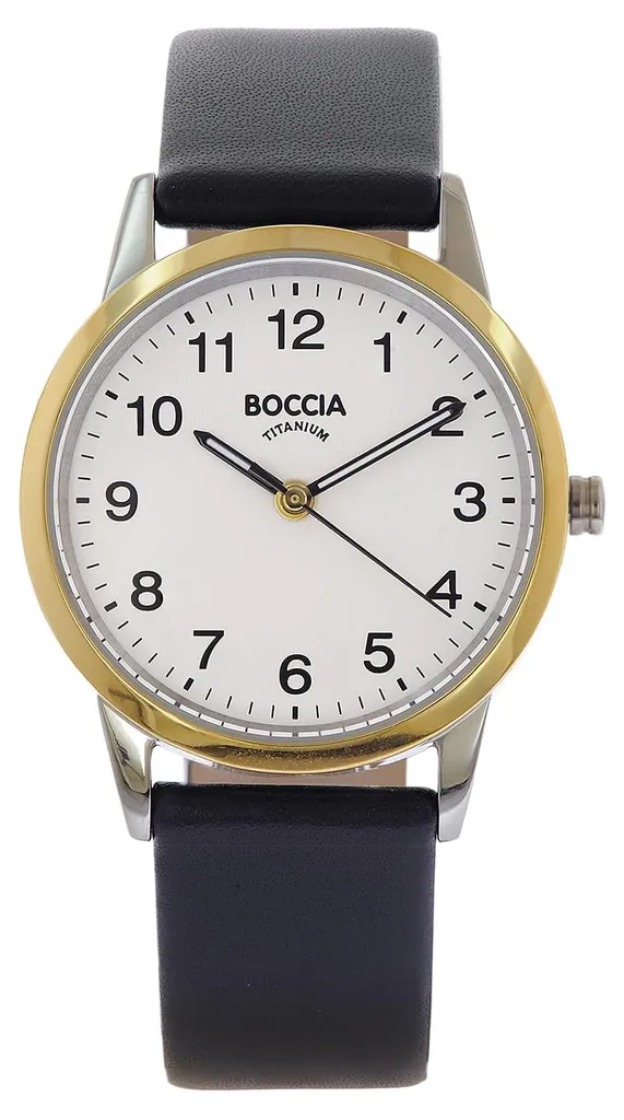 Montre légère anti-allergie Boccia 3379-02 en titane et cuir souple