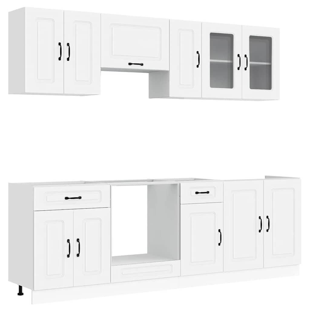 vidaXL 8-tlg. Küchenschrank-Set Kalmar Weiß Holzwerkstoff Produktbild 