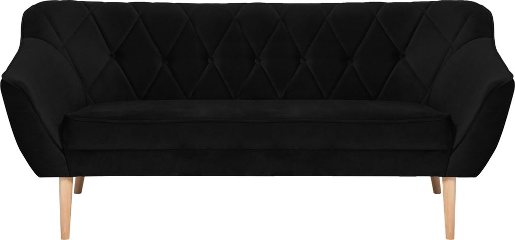 QLA Möbel 3-Sitzer Stoffsofa Skand in Schwarz: Produktbild 