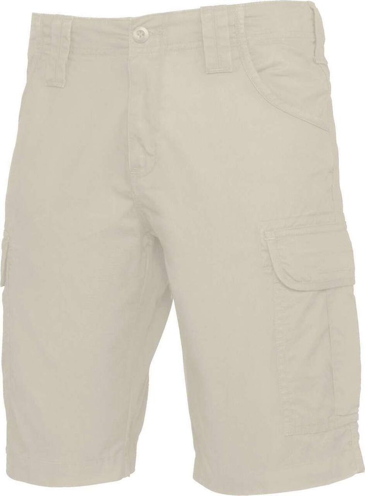 Kariban Herren Bermuda Shorts Cargo Kurze Hose Short Knielang Casual, Größe:52, Farbe:Beige