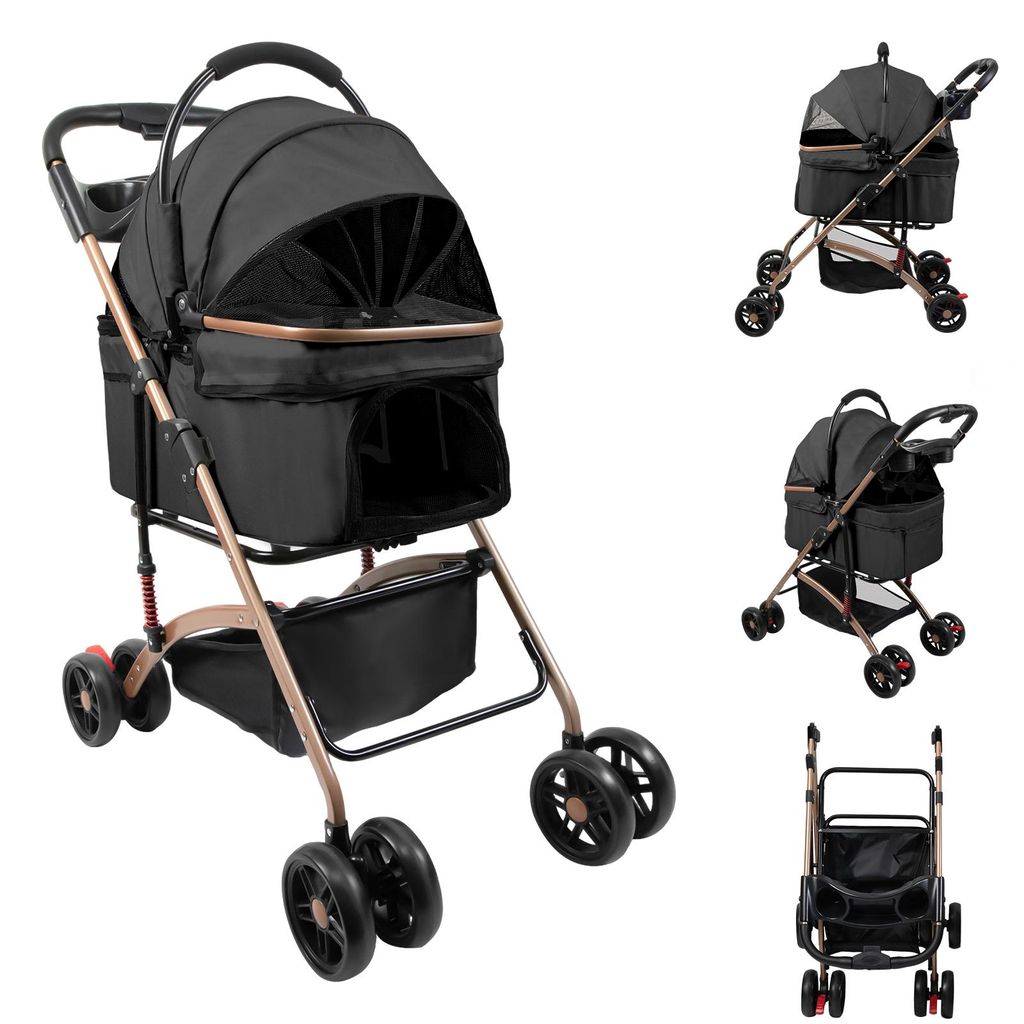 Klappbar Hundewagen 2 in 1 Hundebuggy Bis 20kg,Pet Stroller Produktbild 
