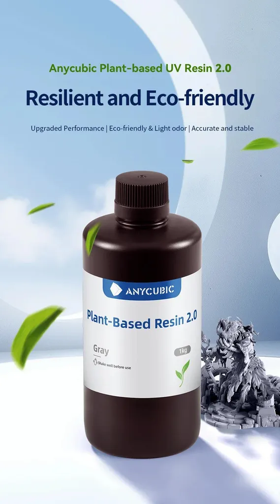 Résine UV 5kg Grise pour Imprimante 3D LCD - Version Plant-Based 2.0