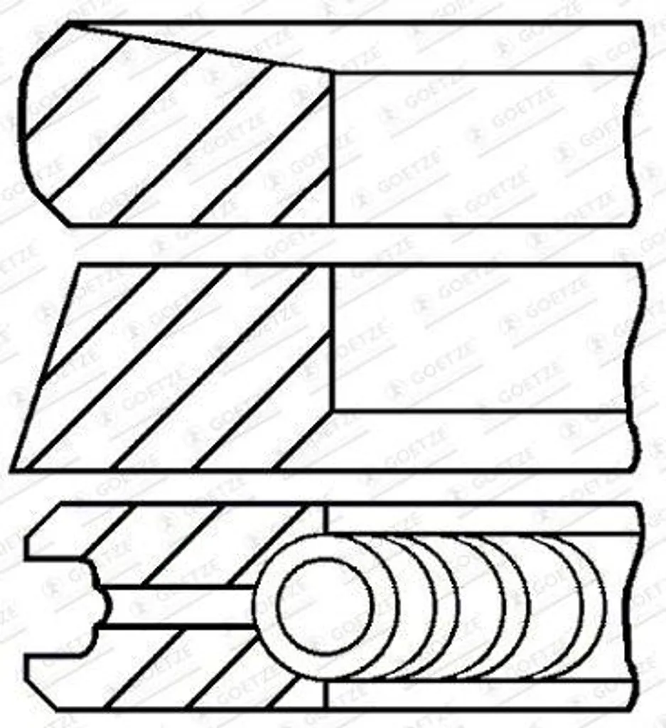 Jeu de segments de piston GOETZE 08-424900-00 pour moteur OE 6260300024