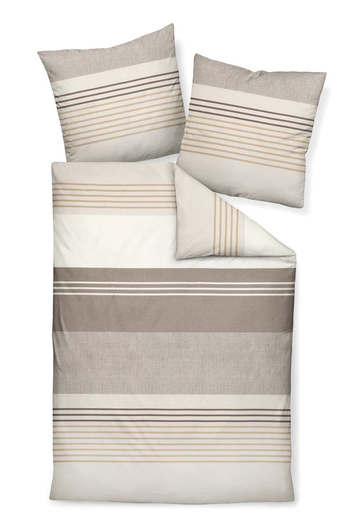 Janine Design Feinbiber Bettwäsche-Garnitur DAVOS 65110 Farbe vulkan sand-07 Größe 155X220+80x80cm
