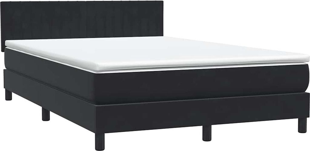 Boxspringbett mit Matratze Schwarz 160x210 cm Samt