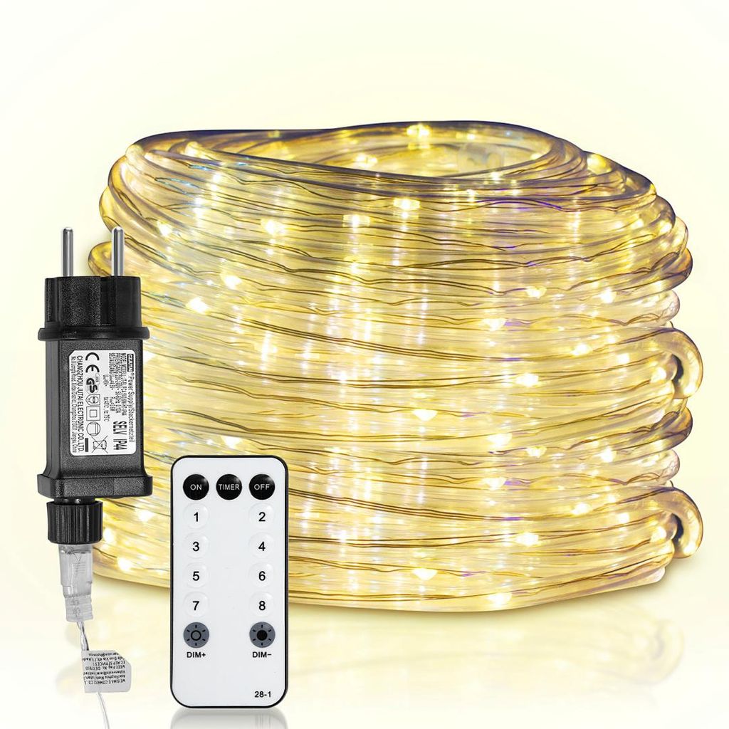 Izrielar 10m LED Lichtschlauch Außen Innen, Wasserfest LED Schlauch,Partylicht Dekobeleuchtung Weihnachten,WarmWeiß